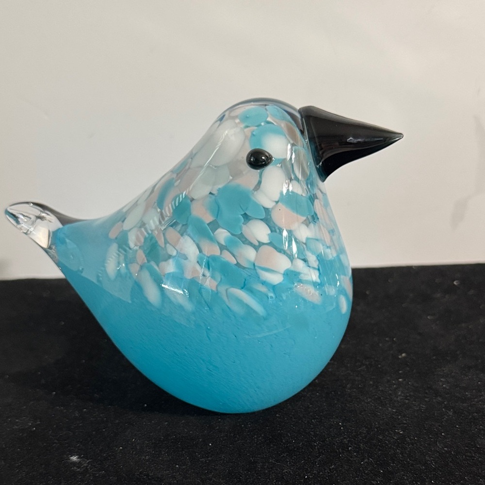 HQT-Blue and White Glass Bird Figurine